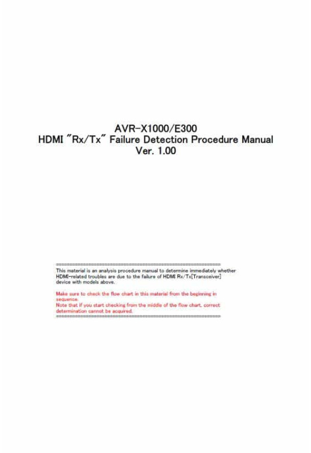 AVR-X1000, AVR-E300 Ver.1.00